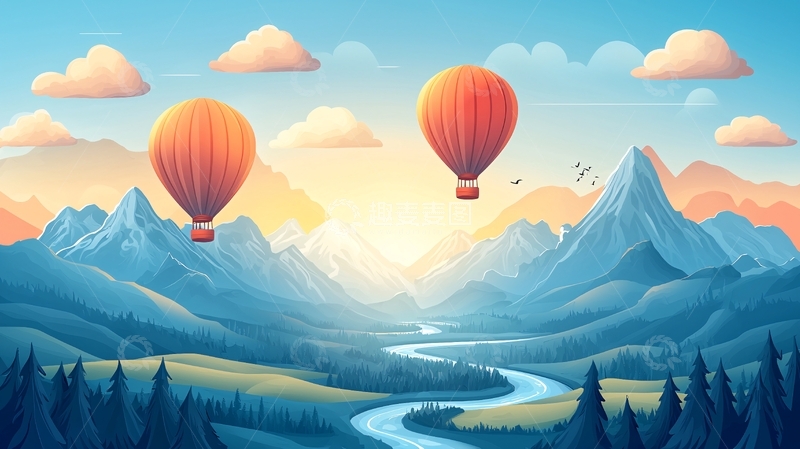 高清大图下载【趣麦麦图】热气球