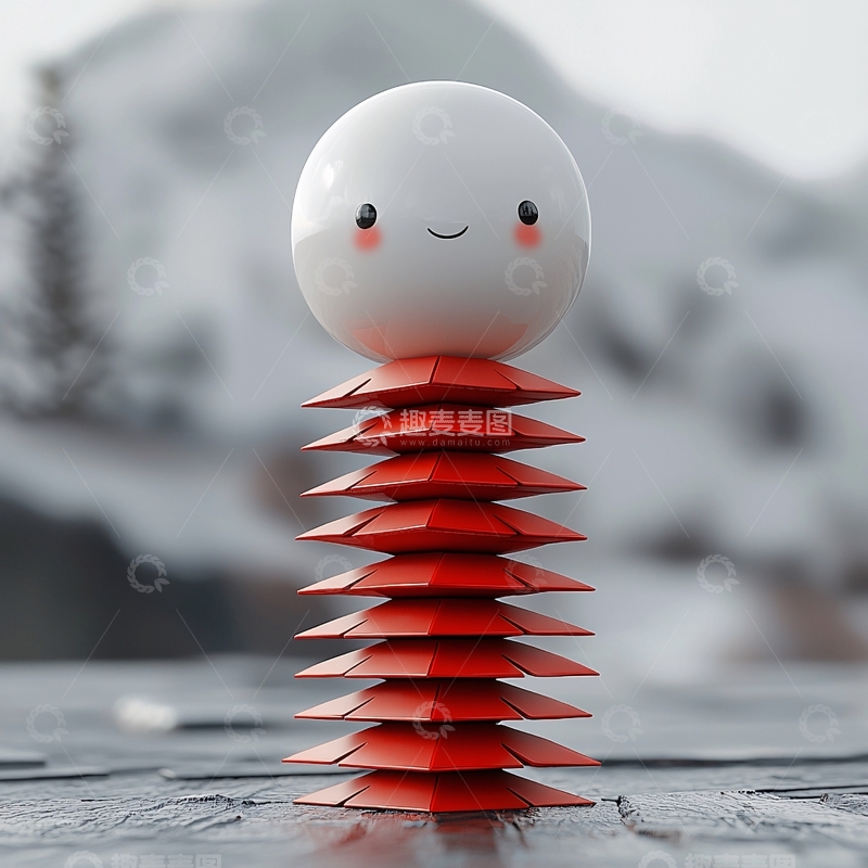 高清大图下载【趣麦麦图】可爱卡通小白球