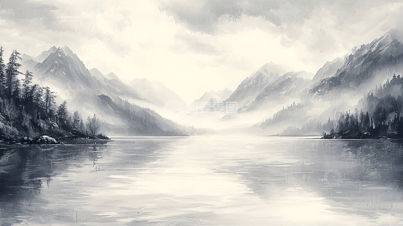 高清大图下载【趣麦麦图】水墨画山水风景