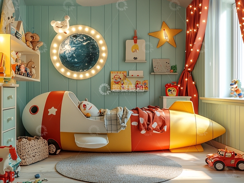 高清大图下载【趣麦麦图】儿童火箭床