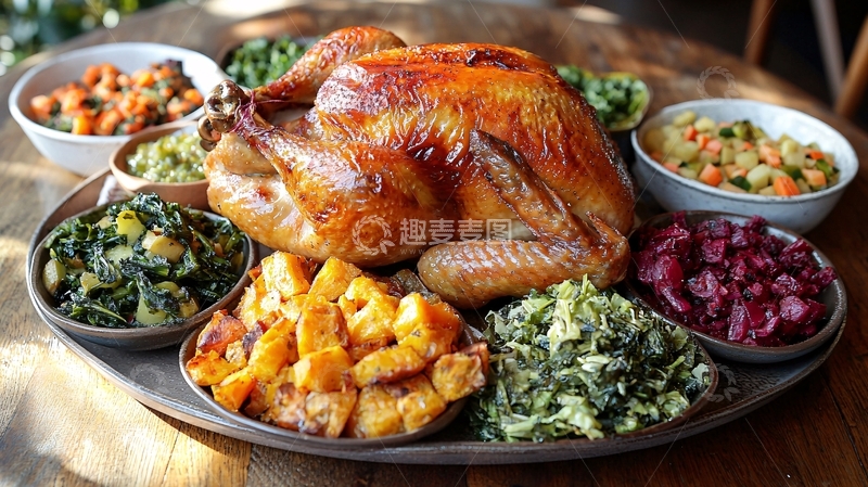 高清大图下载【趣麦麦图】烤火鸡盛宴