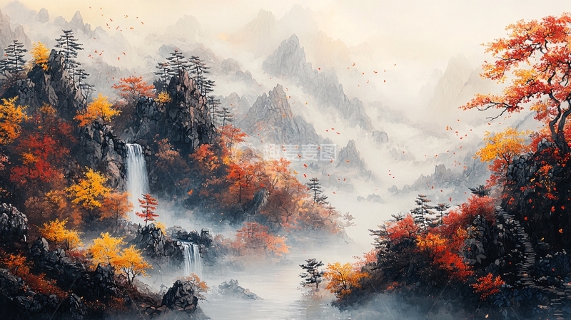 高清大图下载【趣麦麦图】水墨山水画823