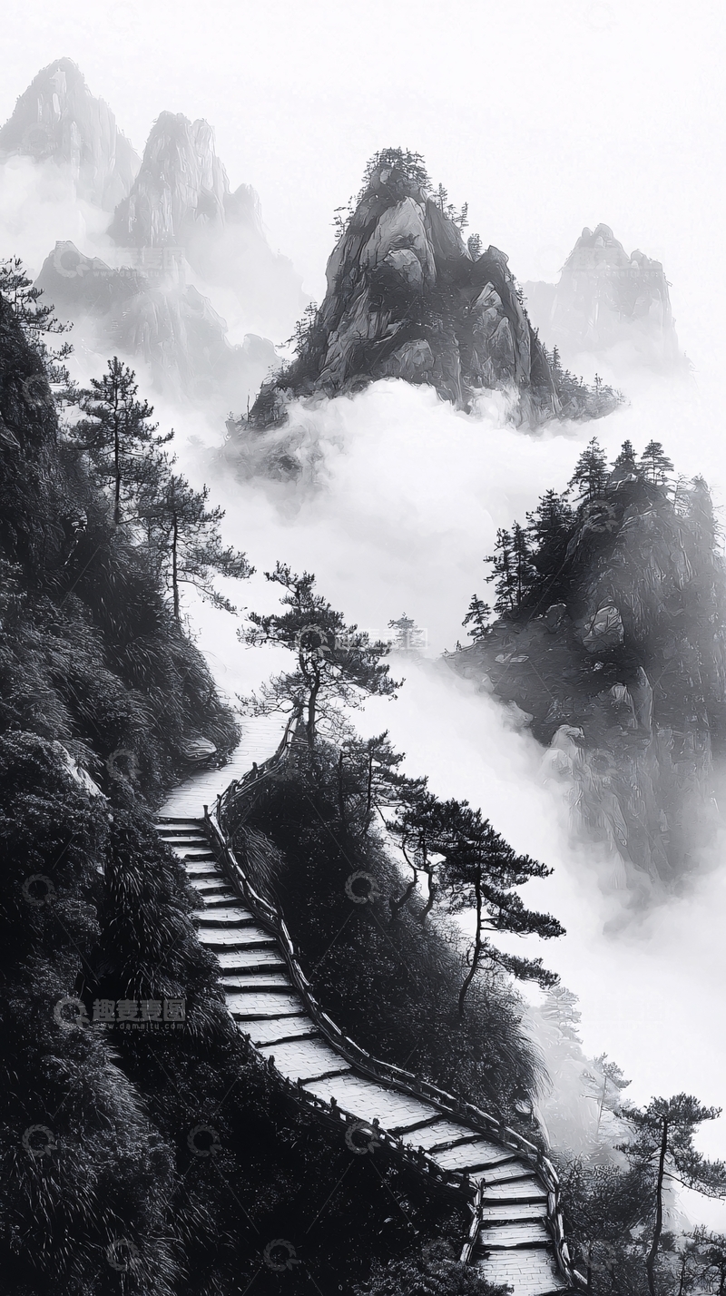 高清大图下载【趣麦麦图】水墨画山水