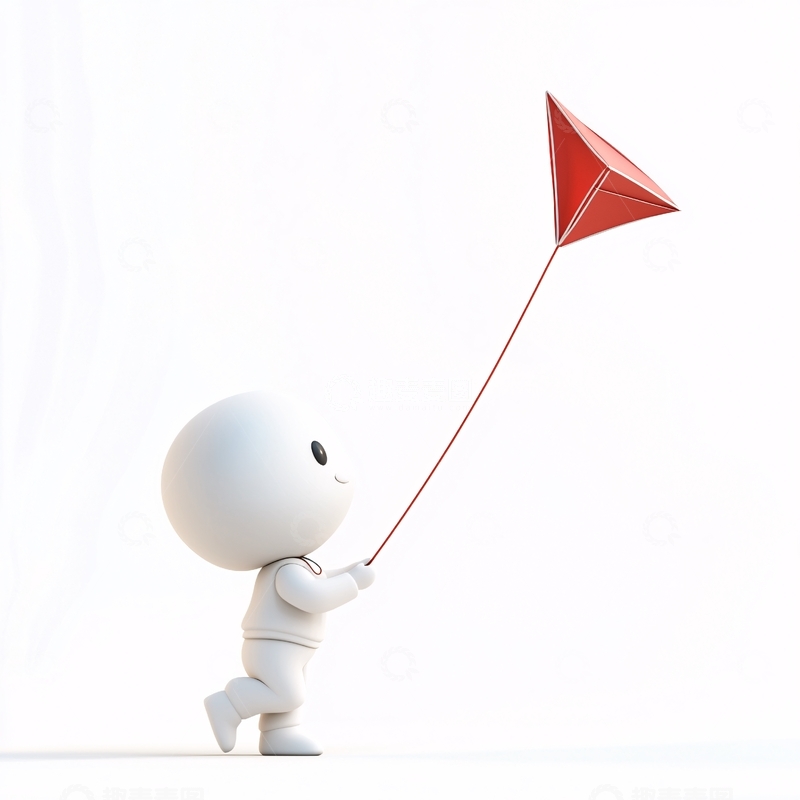 高清大图下载【趣麦麦图】小白人放风筝