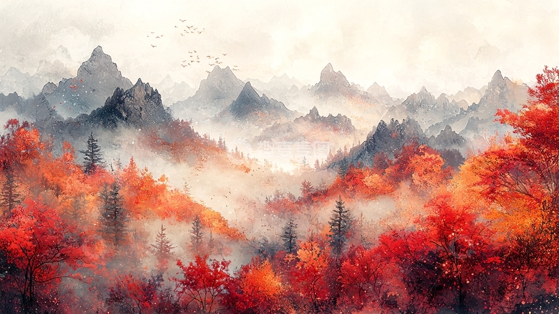 高清大图下载【趣麦麦图】水墨画山水