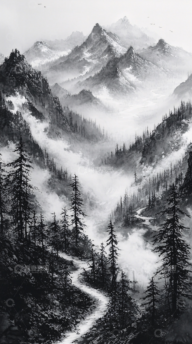 高清大图下载【趣麦麦图】黑白