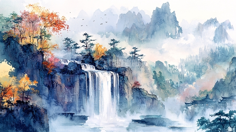 高清大图下载【趣麦麦图】水墨山水画831