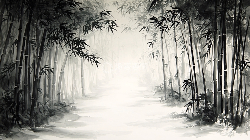 高清大图下载【趣麦麦图】水墨画竹林