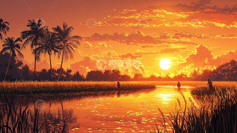 高清大图下载【趣麦麦图】热带日落