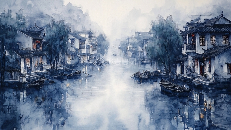 高清大图下载【趣麦麦图】水墨江南水乡