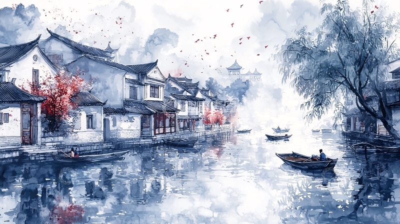 高清大图下载【趣麦麦图】水墨江南水乡