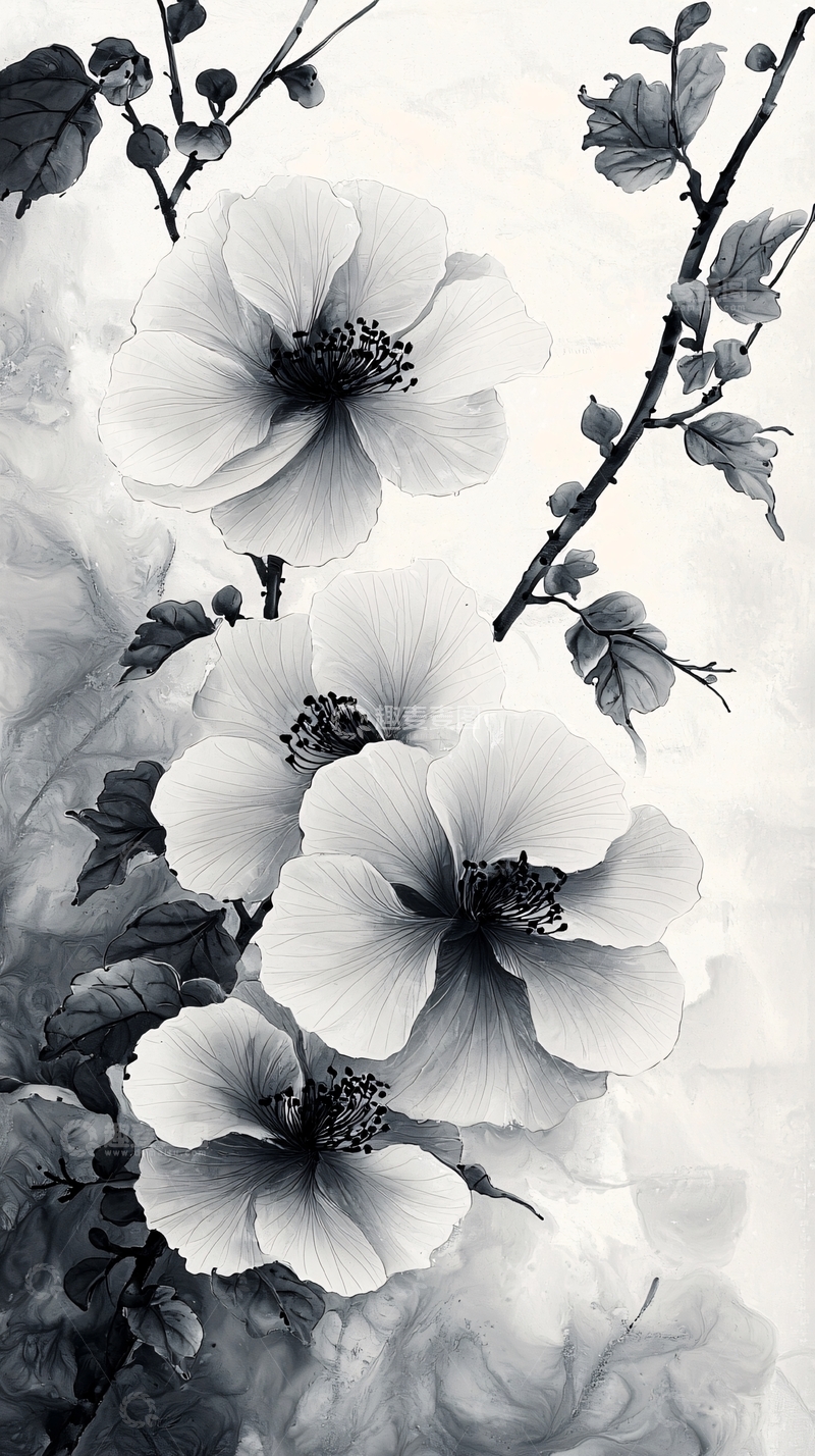 高清大图下载【趣麦麦图】水墨花卉