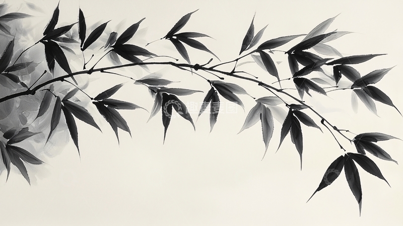 高清大图下载【趣麦麦图】水墨画竹枝