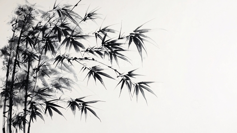 高清大图下载【趣麦麦图】水墨写意竹子