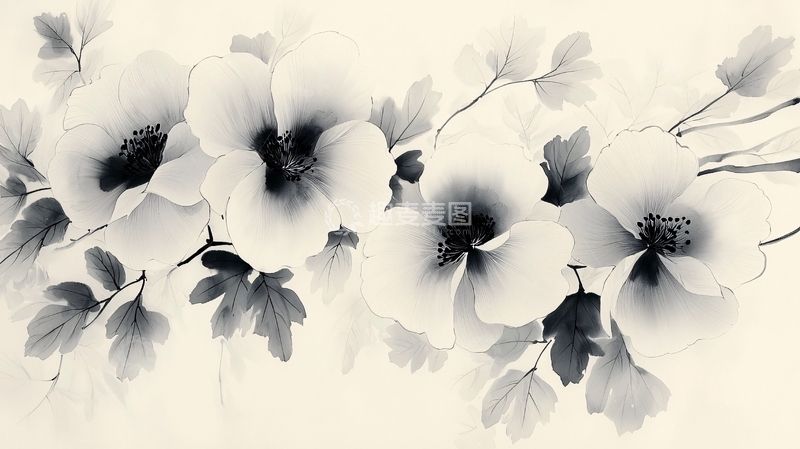 高清大图下载【趣麦麦图】水墨花卉