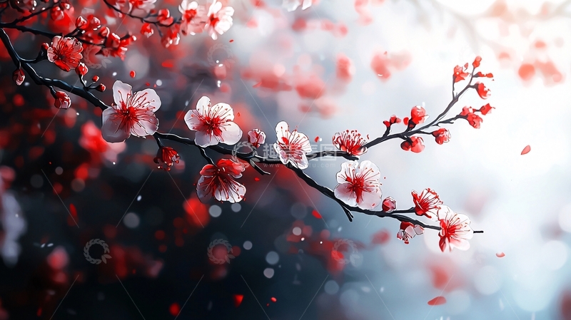 高清大图下载【趣麦麦图】红梅枝头