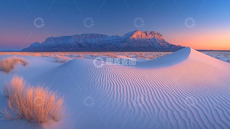 高清大图下载【趣麦麦图】日出沙漠雪山景观