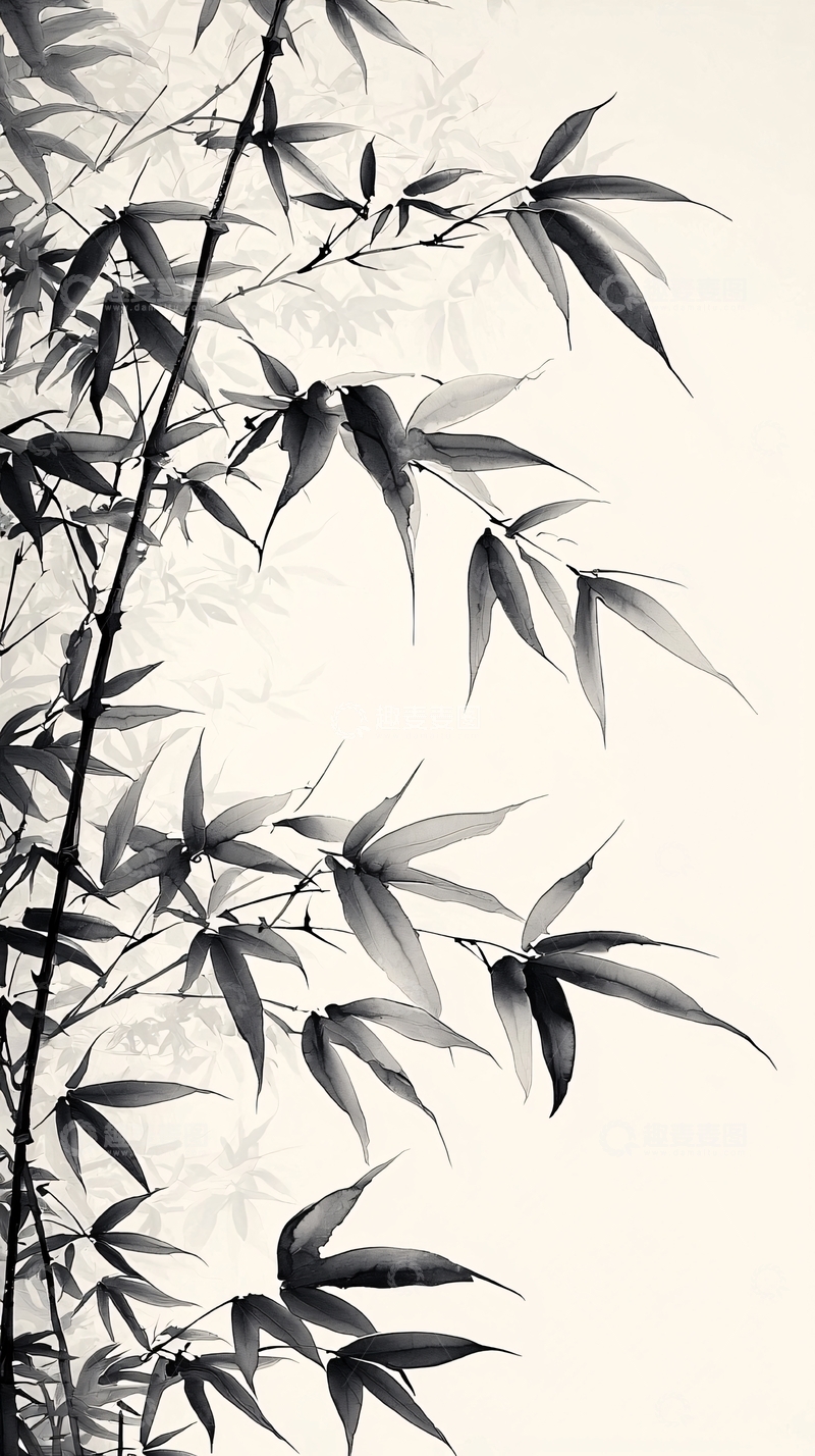 高清大图下载【趣麦麦图】水墨画竹子