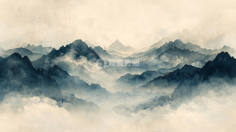 高清大图下载【趣麦麦图】云雾缭绕的山峰6