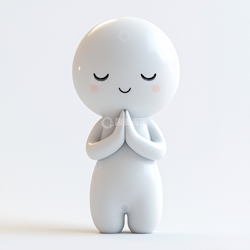 高清大图下载【趣麦麦图】合掌祈祷的小人