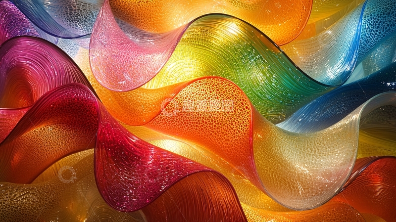 高清大图下载【趣麦麦图】彩色波浪形透明材质