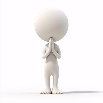 白色小人双手合十