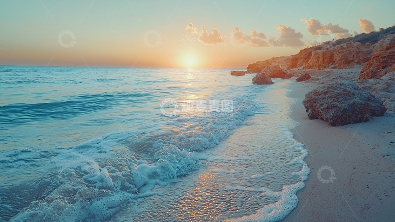 高清大图下载【趣麦麦图】海边日落景色