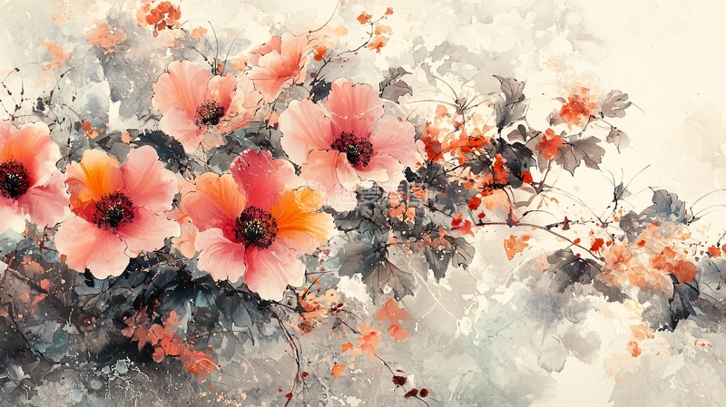 高清大图下载【趣麦麦图】水墨花卉