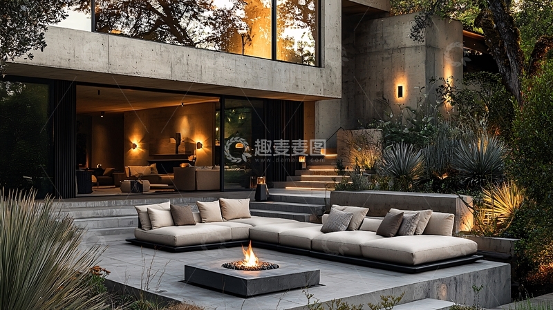 高清大图下载【趣麦麦图】豪华住宅庭院
