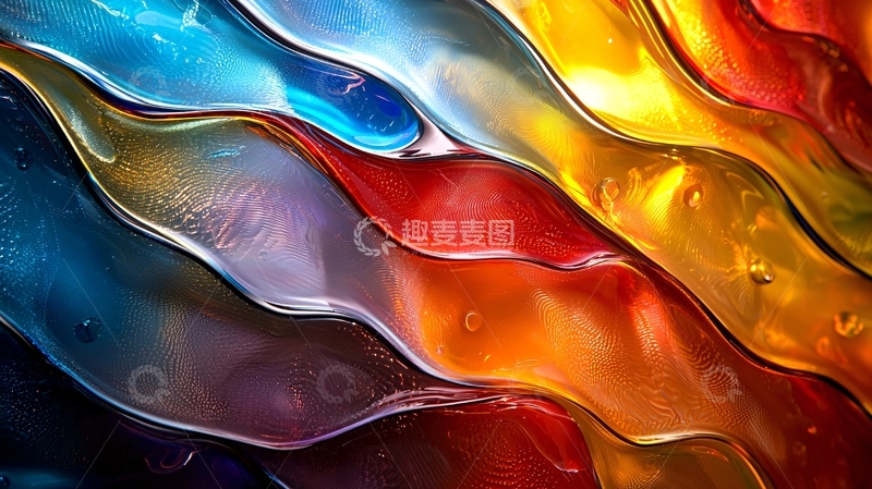 高清大图下载【趣麦麦图】彩色波浪抽象