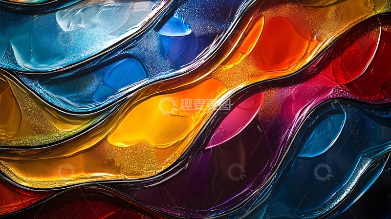 高清大图下载【趣麦麦图】色彩斑斓的波浪纹理