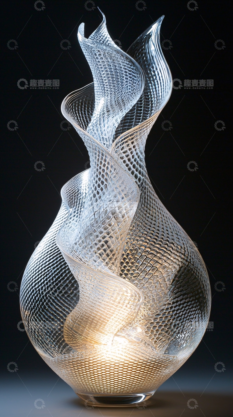 高清大图下载【趣麦麦图】透明玻璃雕塑
