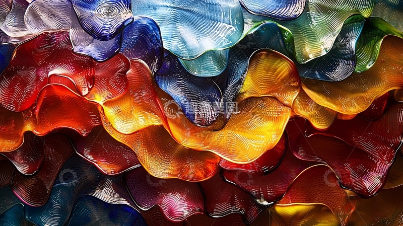 高清大图下载【趣麦麦图】彩色波浪状抽象背景