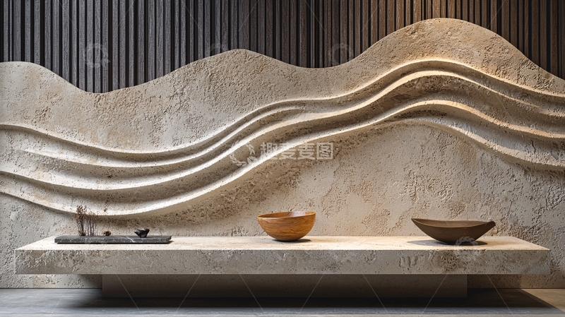 高清大图下载【趣麦麦图】抽象石材背景墙