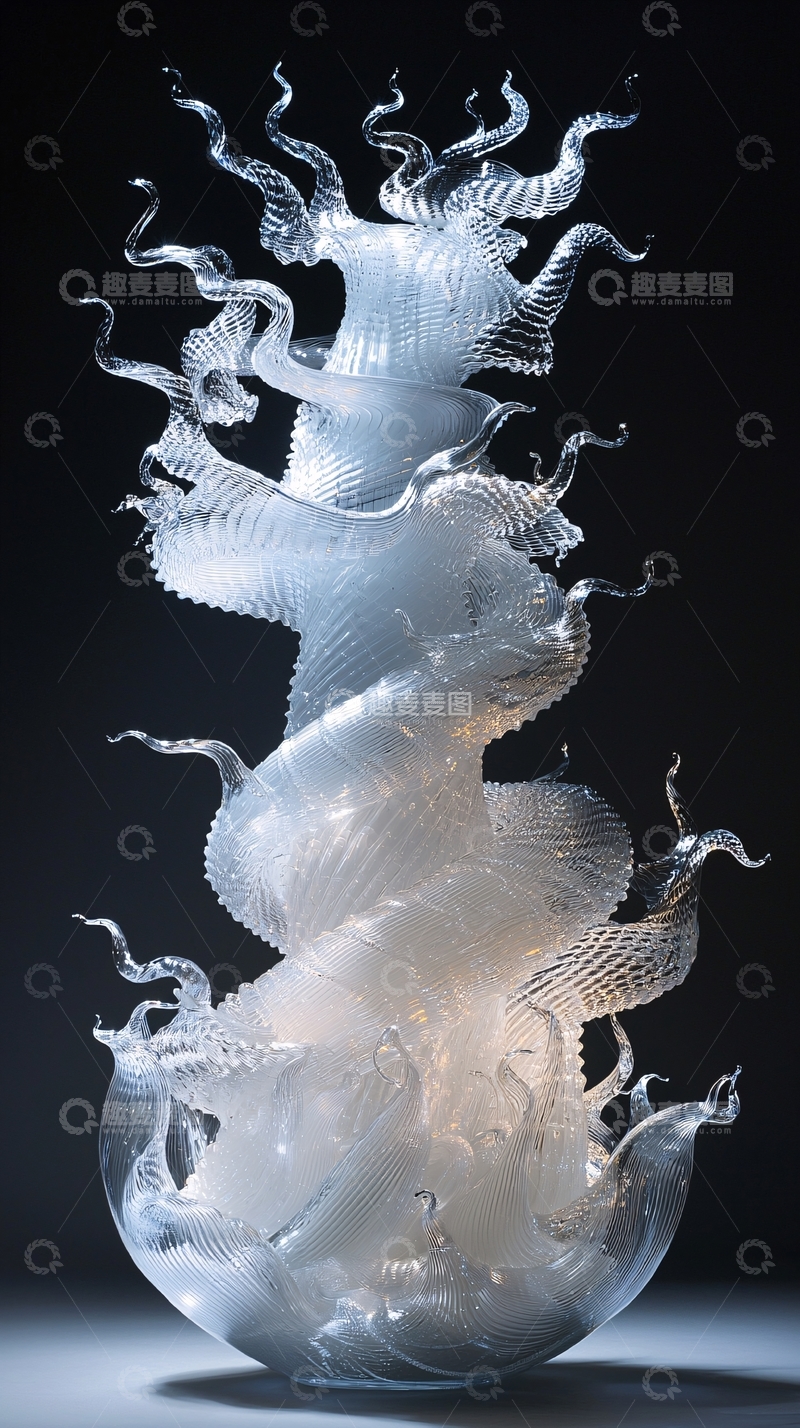 高清大图下载【趣麦麦图】抽象玻璃雕塑