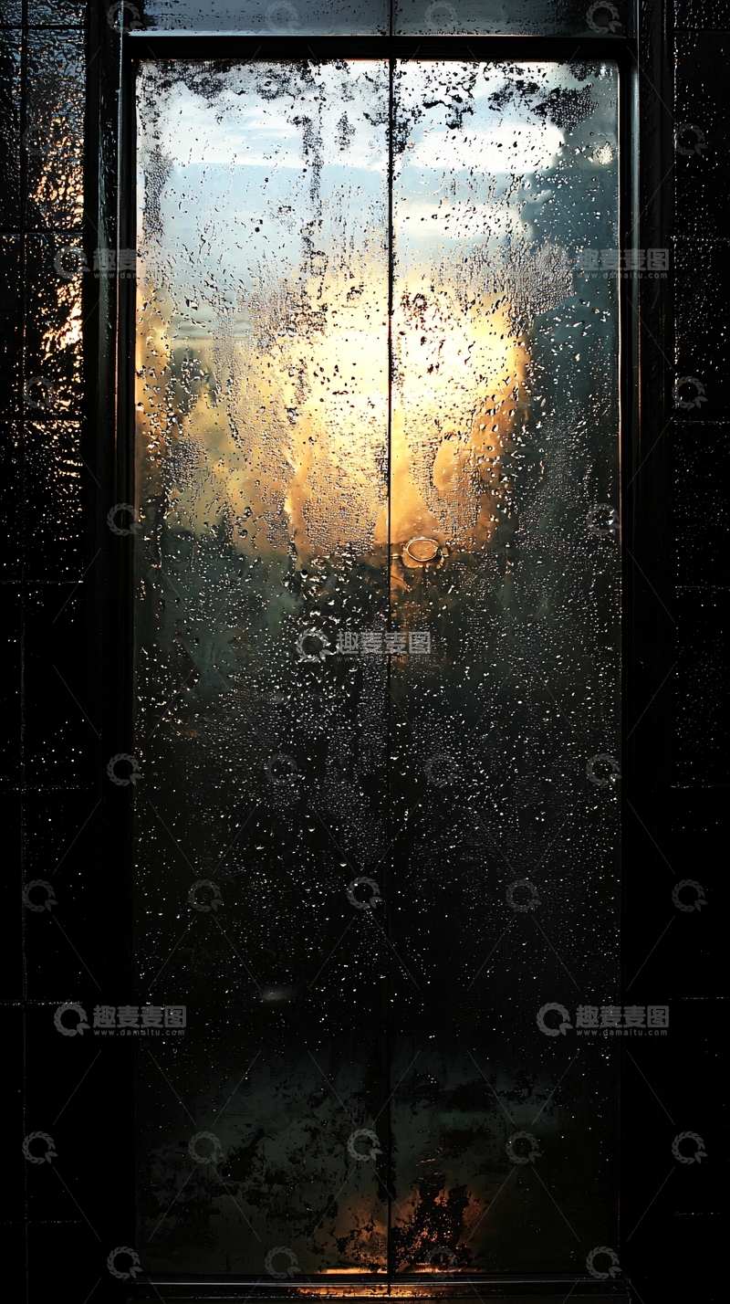 高清大图下载【趣麦麦图】水流玻璃窗