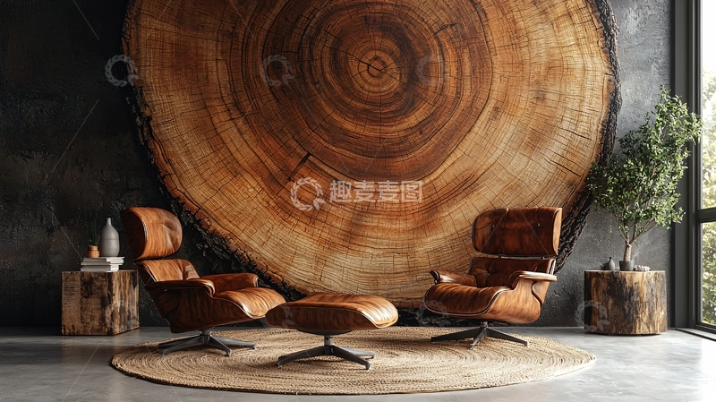 高清大图下载【趣麦麦图】树木年轮背景墙