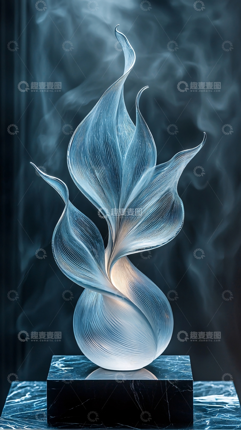 高清大图下载【趣麦麦图】抽象玻璃雕塑