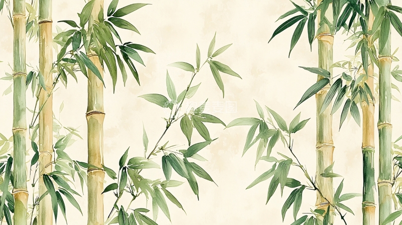 高清大图下载【趣麦麦图】淡雅清新的竹林背景图
