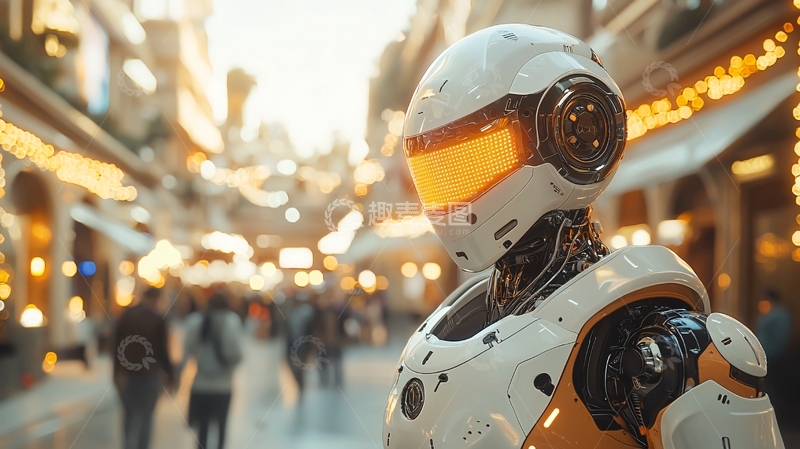 高清大图下载【趣麦麦图】未来都市机器人