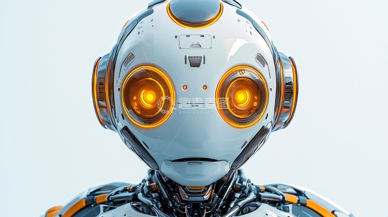 高清大图下载【趣麦麦图】可爱机器人正面特写