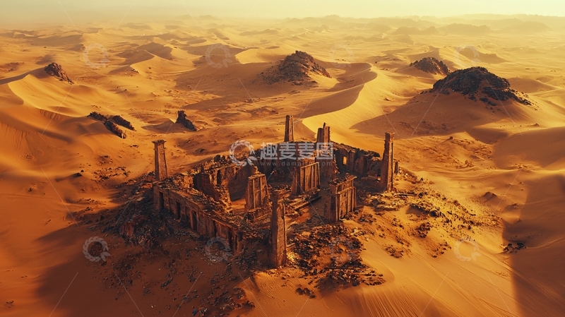 高清大图下载【趣麦麦图】沙漠废墟