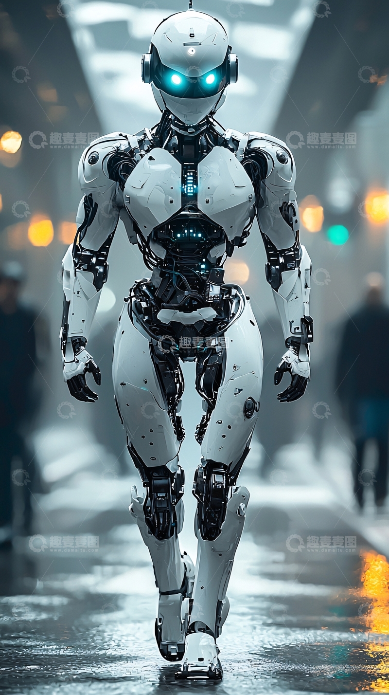 高清大图下载【趣麦麦图】未来科技女性机器人