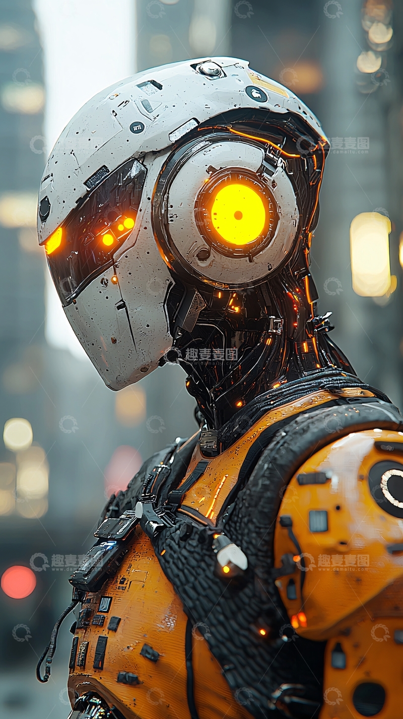 高清大图下载【趣麦麦图】未来都市机器人