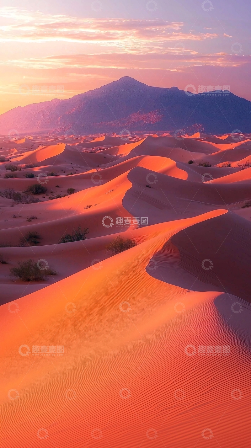 高清大图下载【趣麦麦图】沙漠日落