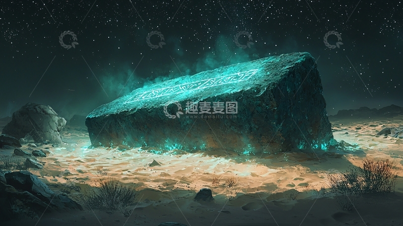 高清大图下载【趣麦麦图】深海神秘发光石块