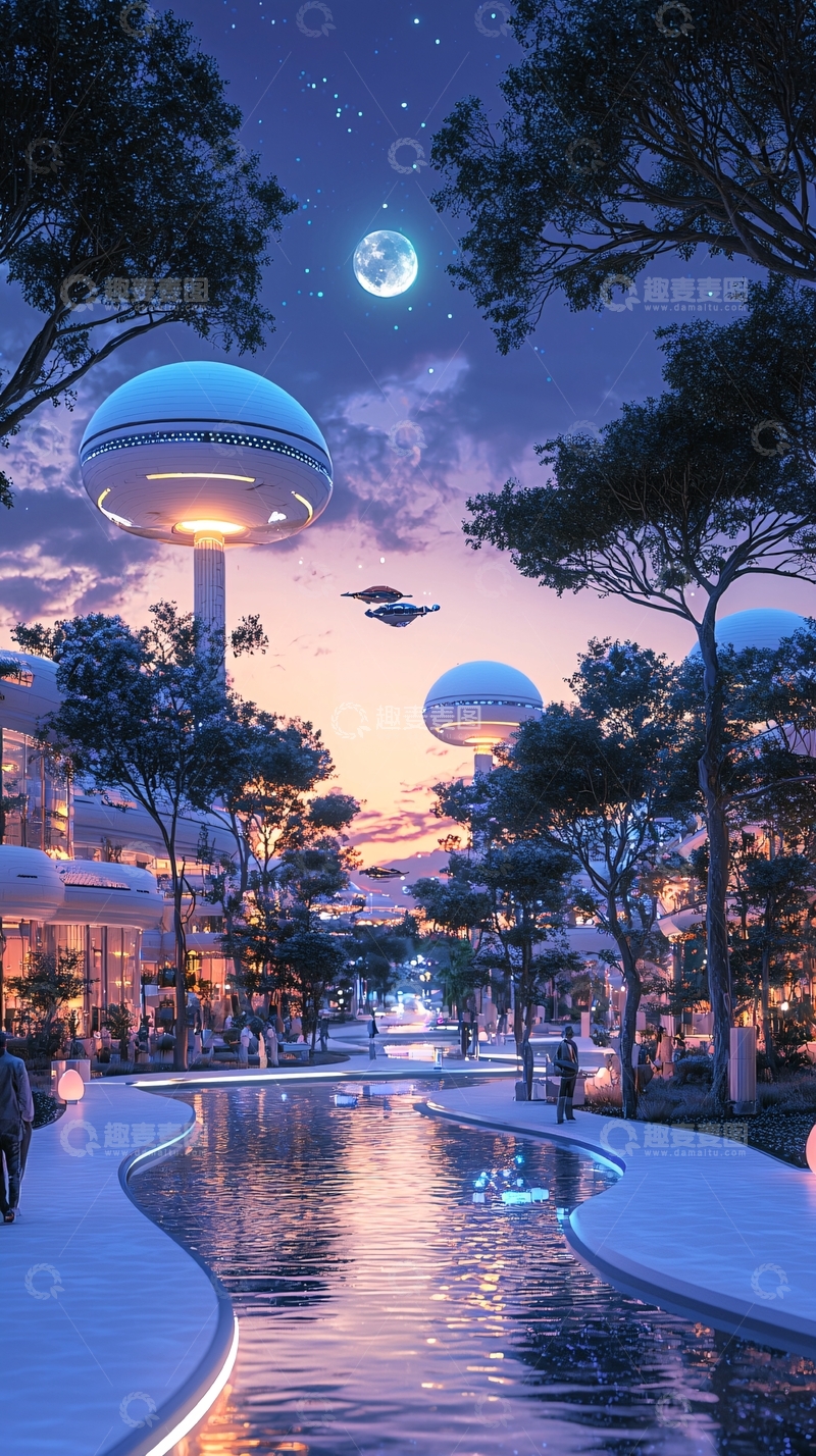 高清大图下载【趣麦麦图】未来都市夜景314