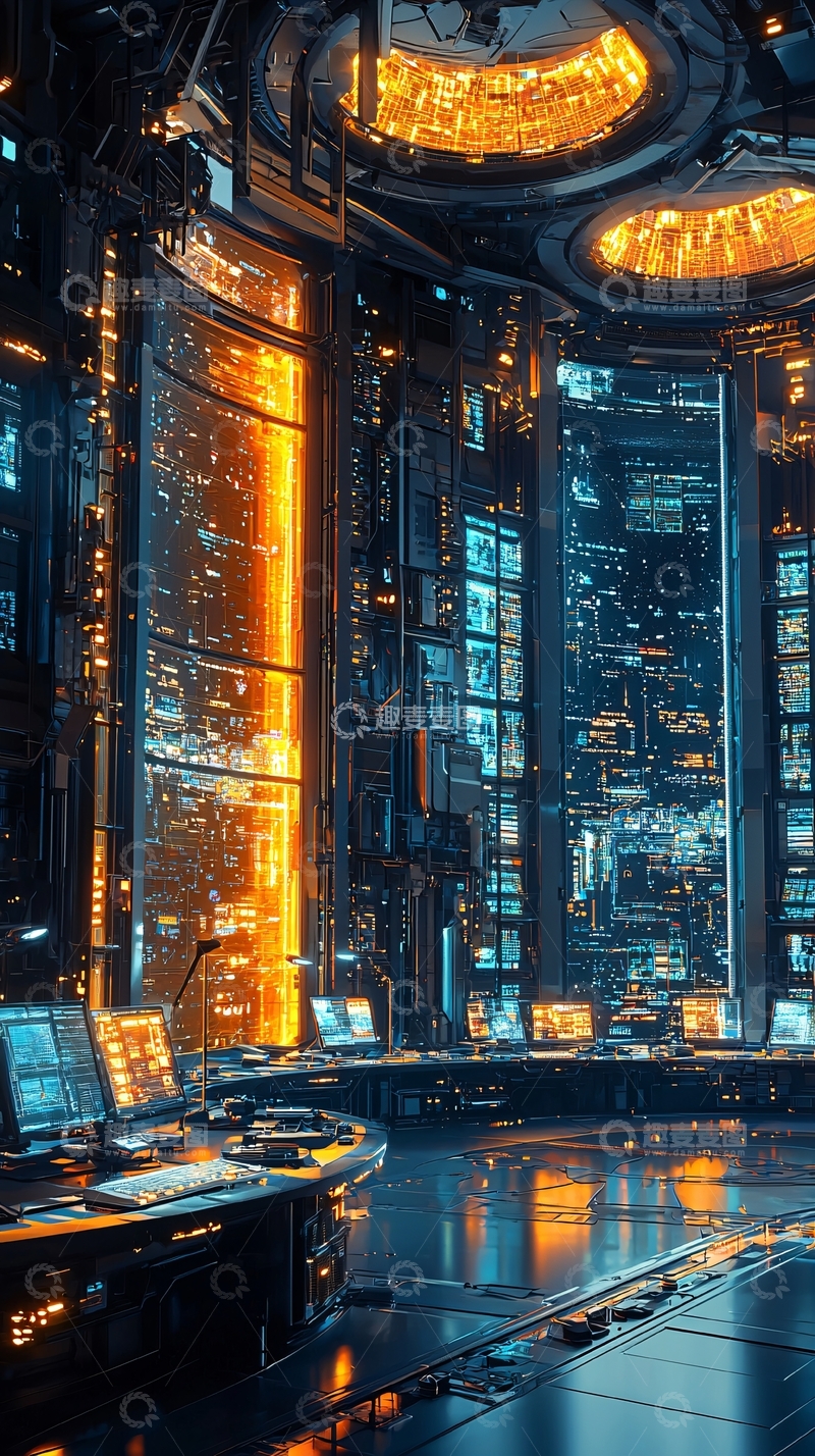 高清大图下载【趣麦麦图】未来科技感控制中心