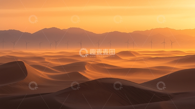 高清大图下载【趣麦麦图】沙漠日出