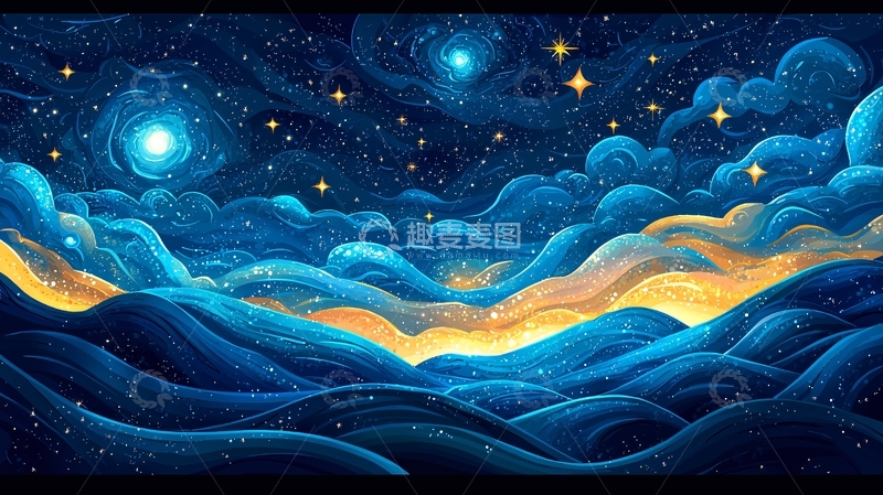 高清大图下载【趣麦麦图】梦幻星空云海